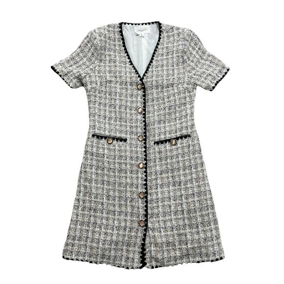 Tuckernuck Pomander Place White Tweed Josephine Dress sz S Short Sleeve Mini - Picture 1 of 10